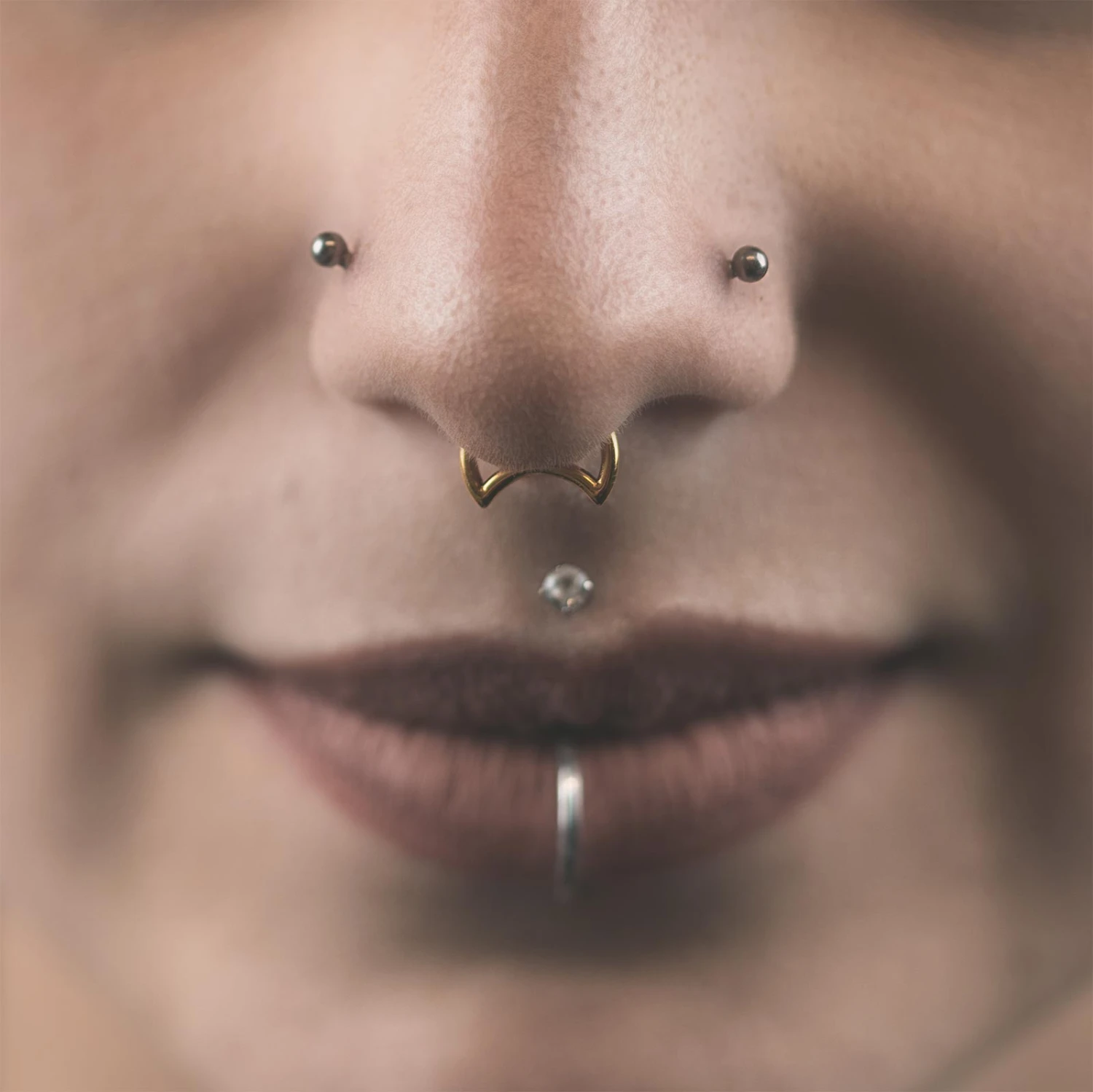 Crescent Gold PVD Titanium Hinged Segment Daith Earring 4 Crescent Gold PVD Titanium Hinged Segment Daith Earring - Image 2