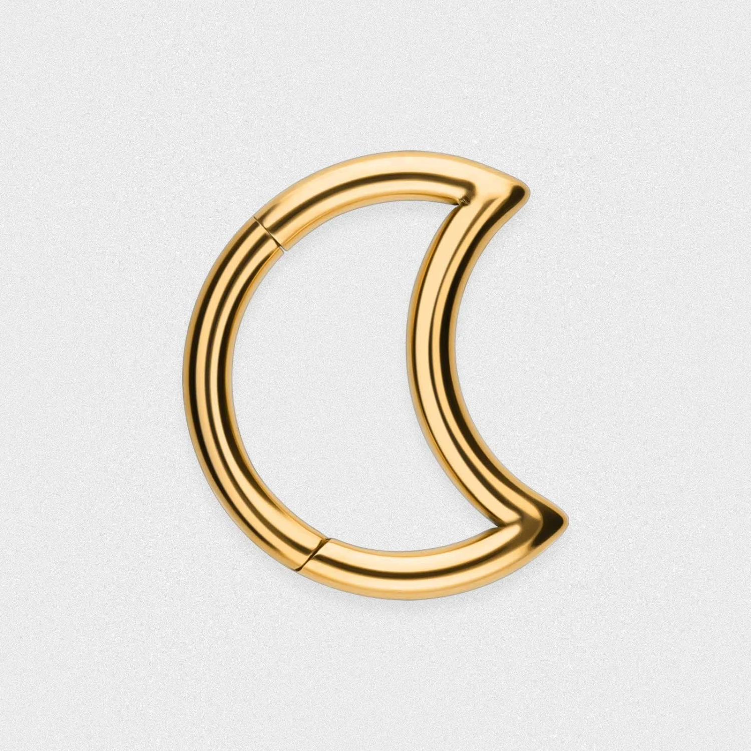 Crescent Gold PVD Titanium Hinged Segment Daith Earring 3 Crescent Gold PVD Titanium Hinged Segment Daith Earring