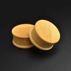 Crocodile Wood Double Flare Concave Plug