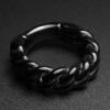 Cuban Link Hoop Black PVD Magnetic Ear Weight 1 Cuban Link Hoop Black PVD Magnetic Ear Weight -Stretch It Body Jewellery cuban link hoop black pvd magnetic ear weight