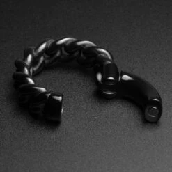 Cuban Link Hoop Black PVD Magnetic Ear Weight -Stretch It Body Jewellery cuban link hoop black pvd magnetic ear weight open