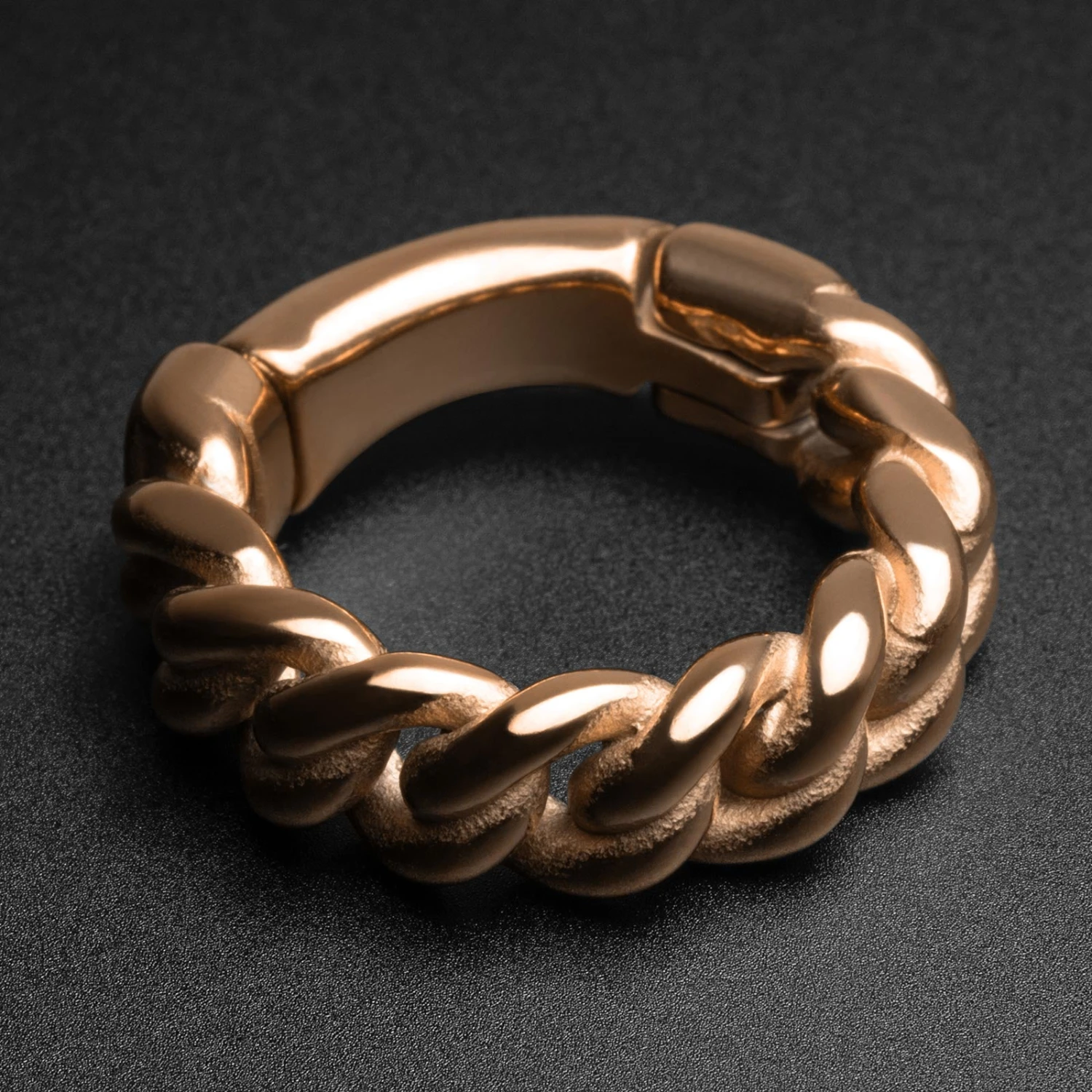 Cuban Link Hoop Rose Gold PVD Magnetic Ear Weight 3 Cuban Link Hoop Rose Gold PVD Magnetic Ear Weight