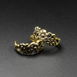 Decorative Floral Brass Ear Cuff