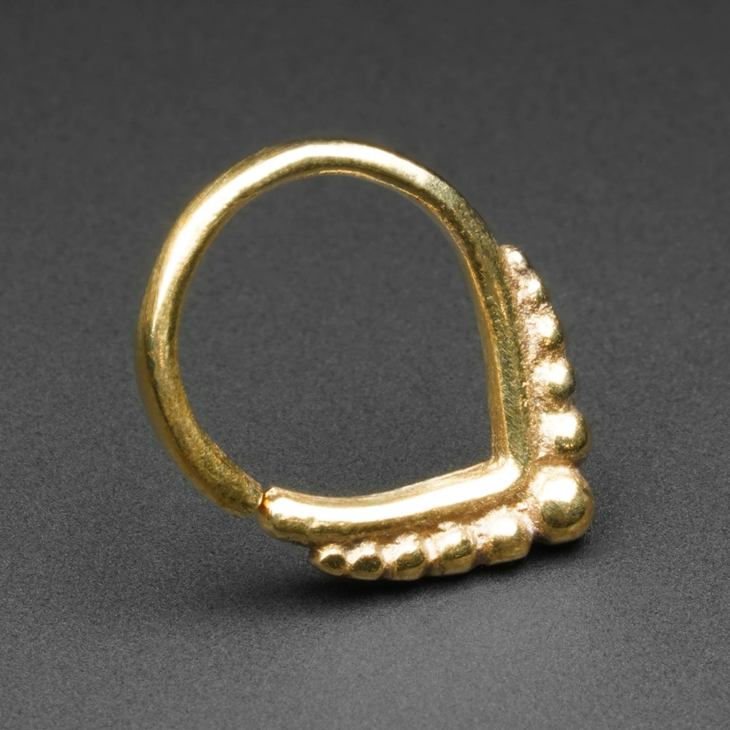Dot Drop Brass Seamless Septum Ring 3 Dot Drop Brass Seamless Septum Ring