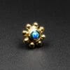 Dot Flower Synth Blue Opal 18k Gold Plated Threadless Top -Stretch It Body Jewellery dot flower synth blue opal 18k gold plated threadless top