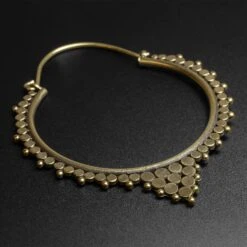 Dotted Regal Brass Plug Hoops