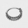 Double Beaded Titanium Hinged Segment Ring -Stretch It Body Jewellery double beaded titanium hinged segment ring 1 web grey