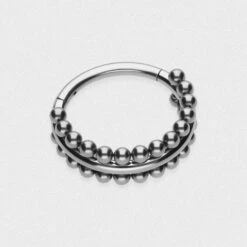 Double Beaded Titanium Hinged Segment Ring