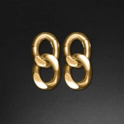 Double Cuban Link Gold PVD Magnetic Ear Weight