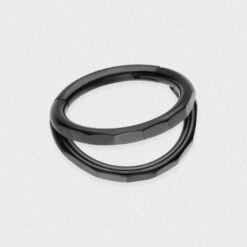 Double Faceted Hoop Black PVD Titanium Hinged Segment Ring