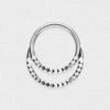 Double Hoop Pyramid Titanium Septum Clicker Ring 2 Double Hoop Pyramid Titanium Septum Clicker Ring -Stretch It Body Jewellery double hoop pyramid titanium septum clicker ring 1 web grey