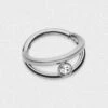 Double Hoop Single Jewel Titanium Hinged Segment Ring -Stretch It Body Jewellery double hoop single jewel titanium hinged segment ring 1 web grey