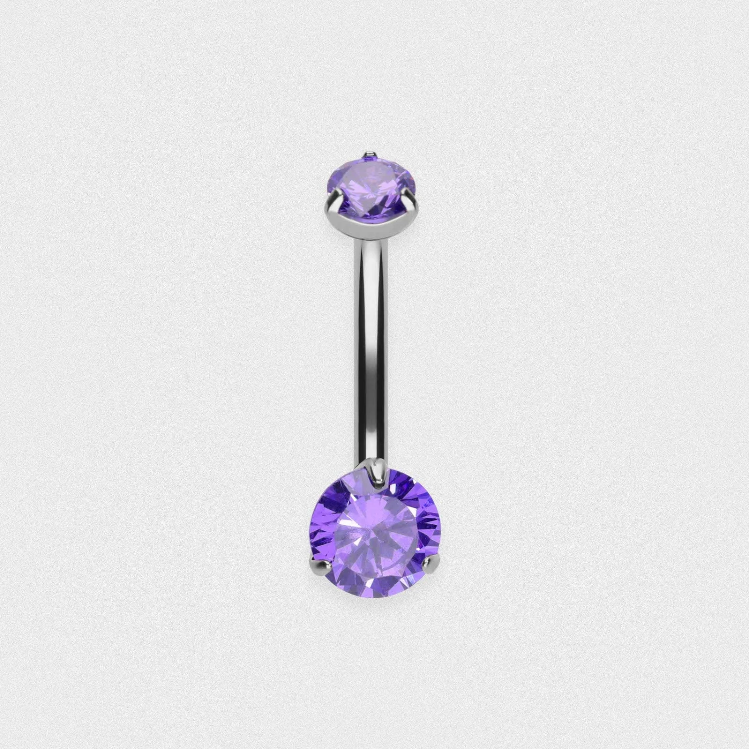 Double Tanzanite Blue Jewelled Internally Threaded Titanium Belly Bar 3 Double Tanzanite Blue Jewelled Internally Threaded Titanium Belly Bar