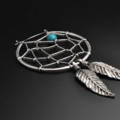Dreamcatcher Antique Silver Plug Hoops