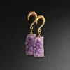 Druzy Amethyst & Gold PVD Surgical Steel Ear Weight -Stretch It Body Jewellery druzy amethyst ear weight