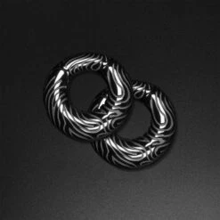 Engraved ID Print Black PVD Magnetic Ear Weight