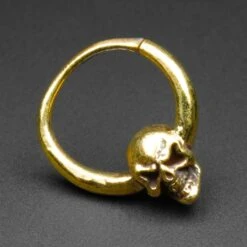 Evil Skull Brass Seamless Septum Ring