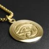 Eye Of Horus Brass Pendant With 18k Gold Box Chain 1 Eye Of Horus Brass Pendant With 18k Gold Box Chain -Stretch It Body Jewellery eye of horus brass pendant with 18k gold box chain