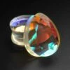 Faceted Aurora Glass Double Flare Teardrop Plug 1 Faceted Aurora Glass Double Flare Teardrop Plug -Stretch It Body Jewellery faceted aurora glass teardrop plugs