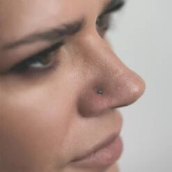 Flash Lavender Synth Opal Titanium Threadless Top -Stretch It Body Jewellery flash lavender synth opal titanium threadless top model shot