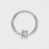 Flower Jewel Titanium Septum Clicker -Stretch It Body Jewellery flower jewel titanium septum clicker 1 web grey