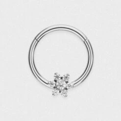 Flower Jewel Titanium Septum Clicker