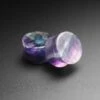 Rainbow Fluorite Double Flare Stone Plug