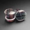 Rainbow Fluorite Single Flare Convex Stone Plug -Stretch It Body Jewellery fluorite single flare stone plugs