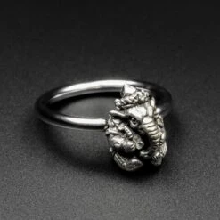 Ganesh White Brass & Surgical Steel BCR Ball Closure Ring