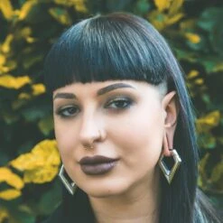 Geometric Drop Surgical Steel Magnetic Ear Weight -Stretch It Body Jewellery geometric drop surgical steel magnetic ear weight model shot