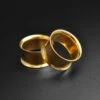 Gold PVD Double Flare Tunnel 2 Gold PVD Double Flare Tunnel -Stretch It Body Jewellery gold pvd double flare tunnel
