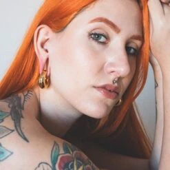 Gold PVD Magnetic Circle Ear Weight -Stretch It Body Jewellery gold pvd magnetic circle ear weight model shot