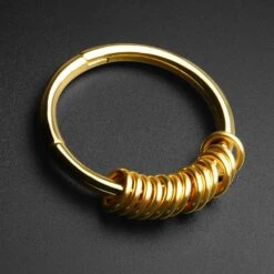 Gold PVD Magnetic Multi Hoop Ear Weight