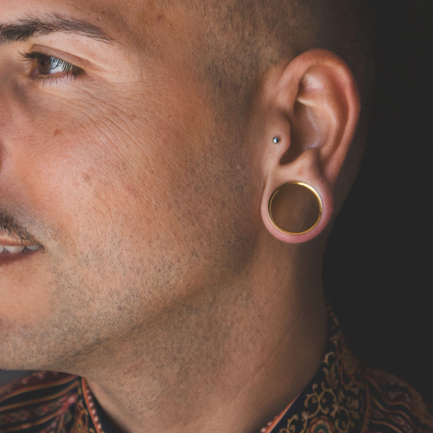 Gold PVD Single Flare Tunnel 4 Gold PVD Single Flare Tunnel - Image 2