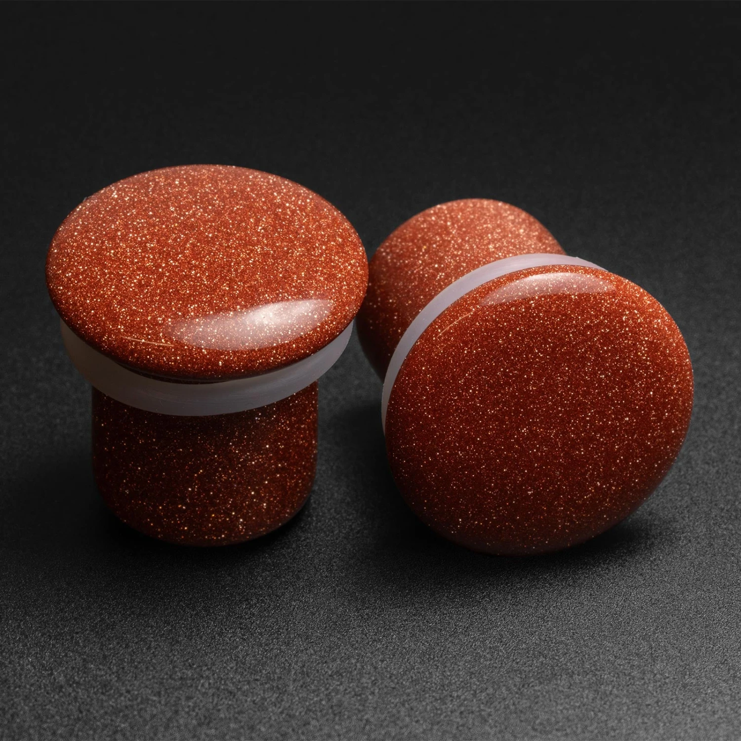 Gold Sandstone Single Flare Convex Stone Plug 3 Gold Sandstone Single Flare Convex Stone Plug