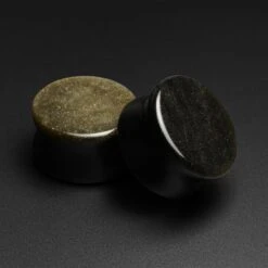 Golden Obsidian Double Flare Stone Plug