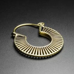 Golden Slinky Brass Plug Hoops