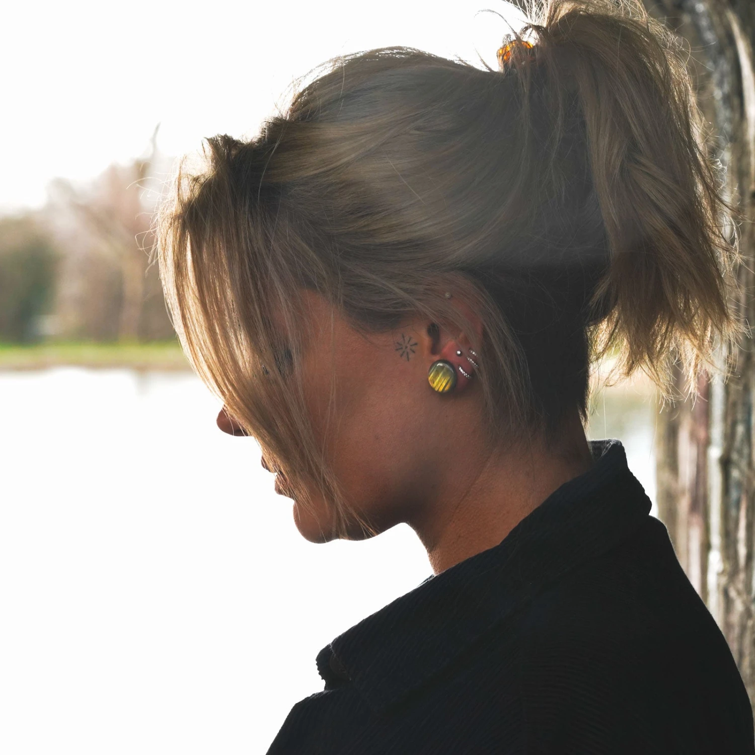 Grade AAA Labradorite Single Flare Convex Stone Plug 4 Grade AAA Labradorite Single Flare Convex Stone Plug - Image 2