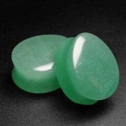 Green Aventurine Double Flare Teardrop Plug