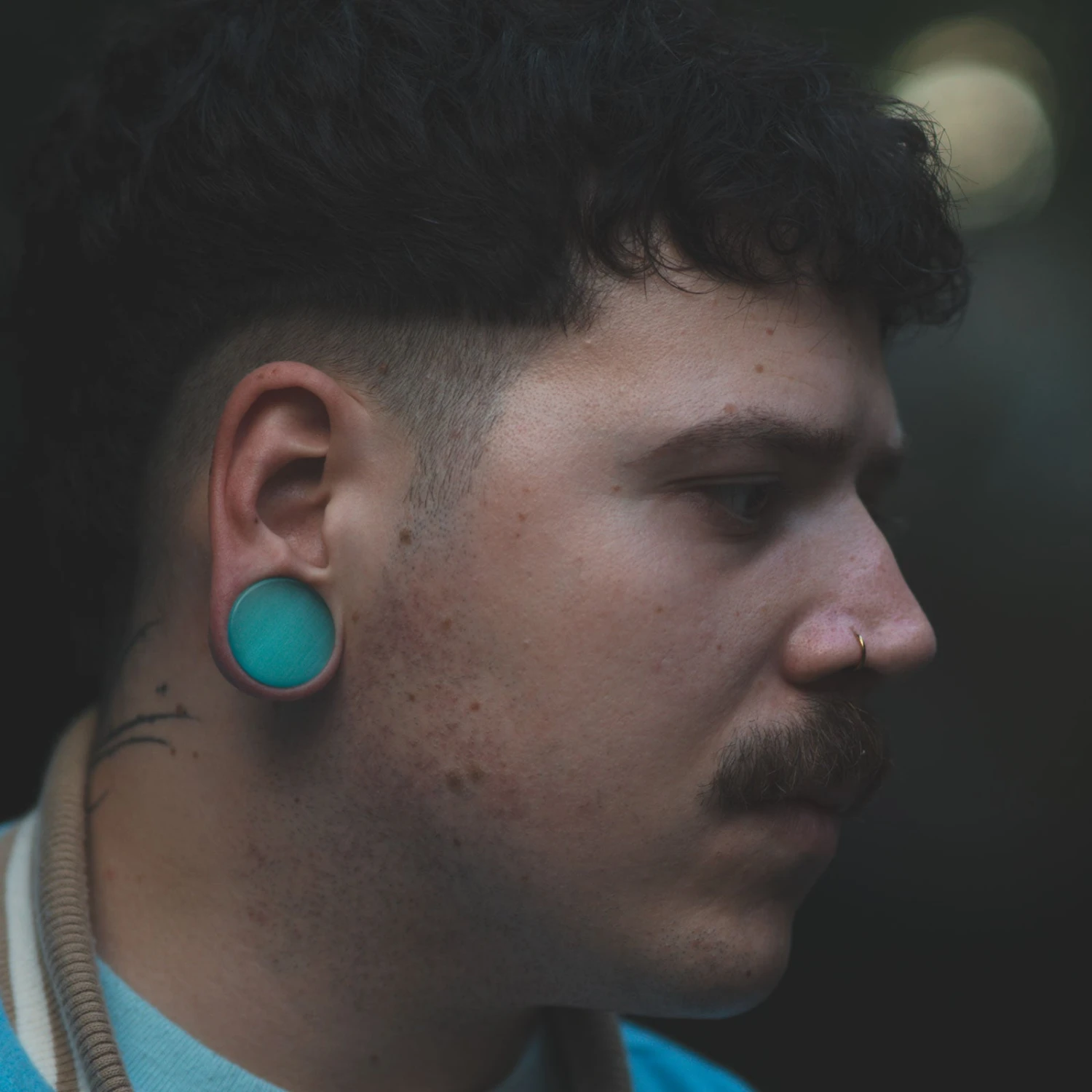 Green Cat's Eye Glass Double Flare Plug 4 Green Cat's Eye Glass Double Flare Plug - Image 2