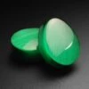 Green Cat's Eye Double Flare Glass Teardrop Plug