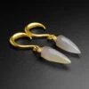 Grey Agate Faceted Pendant With Gold PVD Hook Mini Ear Weight -Stretch It Body Jewellery grey agate pendant ear weights