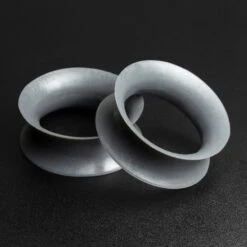 Gunmetal Grey Metallic Silicone Double Flare Tunnel