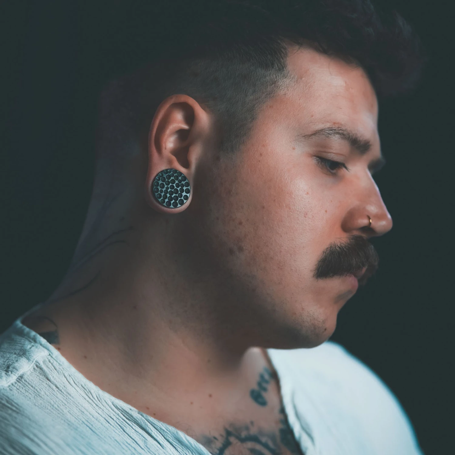 Hammered Black Areng Wood Double Flare Plug 4 Hammered Black Areng Wood Double Flare Plug - Image 2