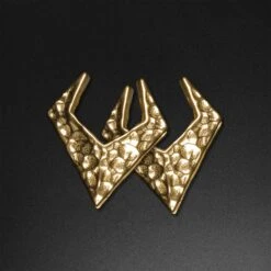 Hammered Pointed Hanger Gold PVD Saddle Ear Weight