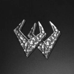 Hammered Pointed Hanger Surgical Steel Saddle Ear Weight