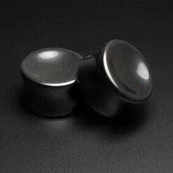 Hematite Double Flare Concave Stone Plug