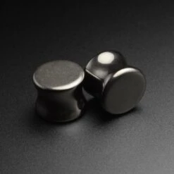 Hematite Double Flare Stone Plug
