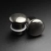 Hematite Single Flare Convex Stone Plug -Stretch It Body Jewellery hematite single flare stone plug