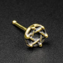 Hexagram Brass Nose Stud (Nose Bone)
